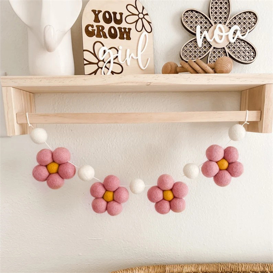 Handmade Felt Daisy Garland Bo - Baby Nursery Garland ulasan dan harga