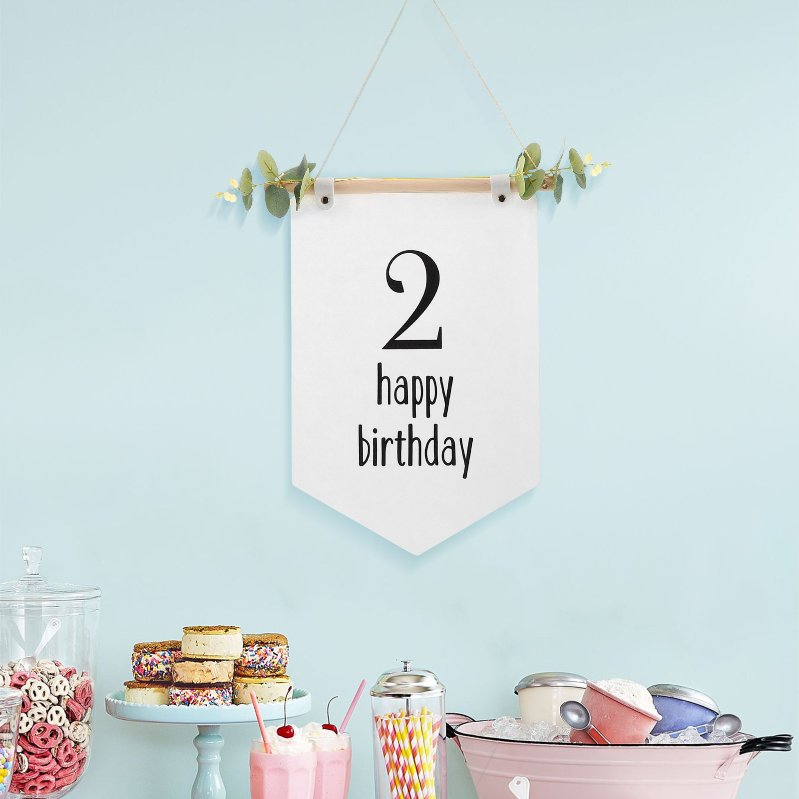 Felt Birthday Banner Baby Show - Baby Nursery Mountain Theme ulasan dan harga