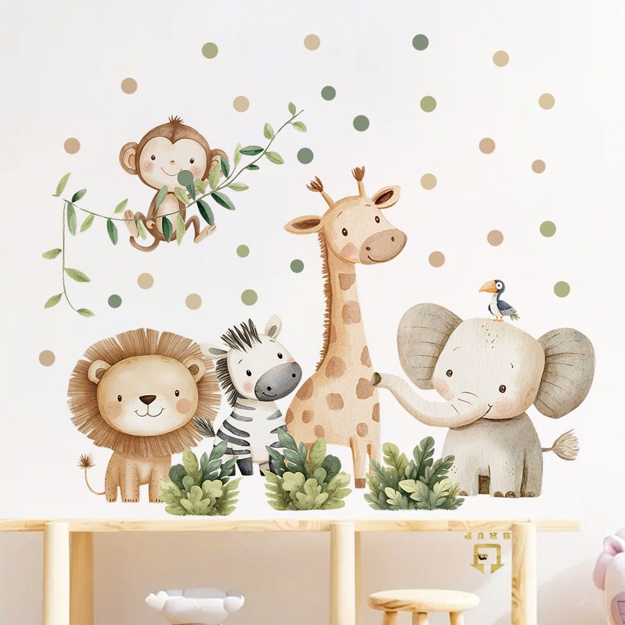 Boho Forest Animals Wall Stick - Baby Nursery Giraffe ulasan dan harga