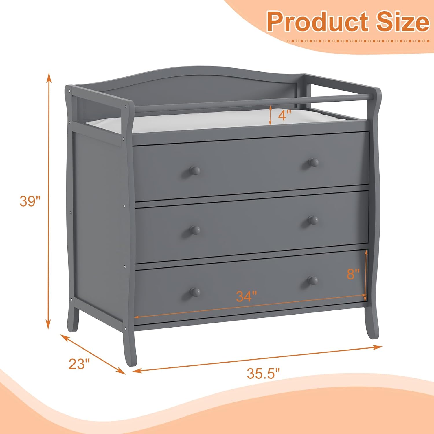 3 Drawers Baby Changing Table  - Baby Nursery Table ulasan dan harga