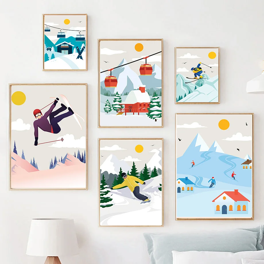 Minimalist Snow Mountain Canva - Baby Nursery Mountain Theme ulasan dan harga
