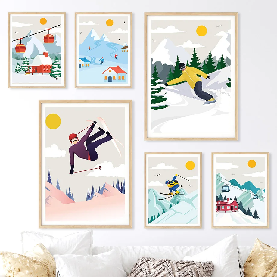 Minimalist Snow Mountain Canva - Baby Nursery Mountain Theme ulasan dan harga