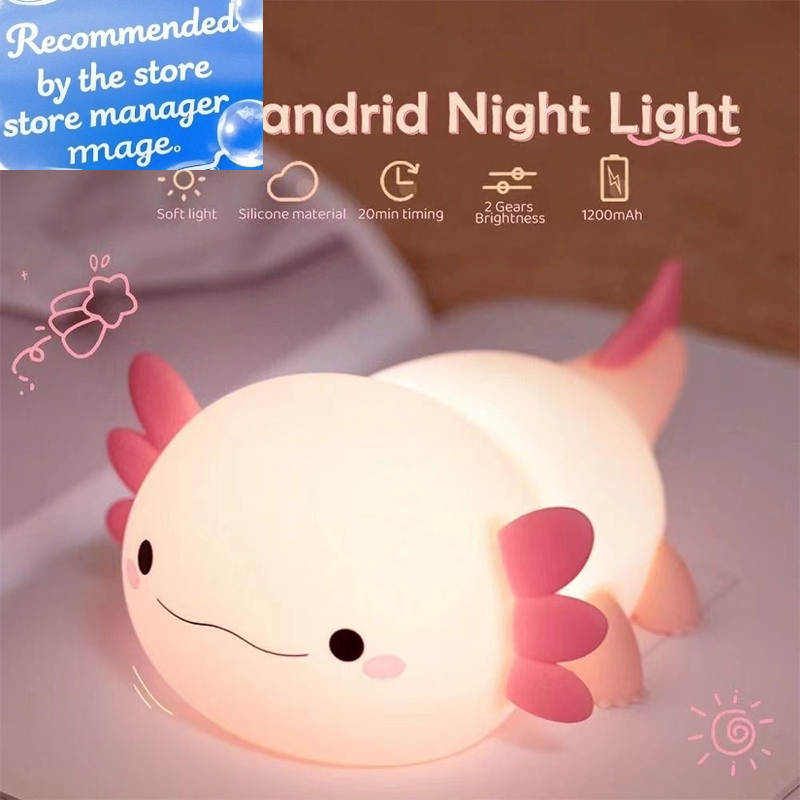 Cute Axolotl Night Light Silic - Baby Nursery Table ulasan dan harga