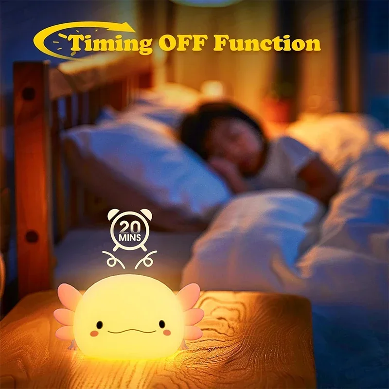 Cute Axolotl Night Light Silic - Baby Nursery Table ulasan dan harga