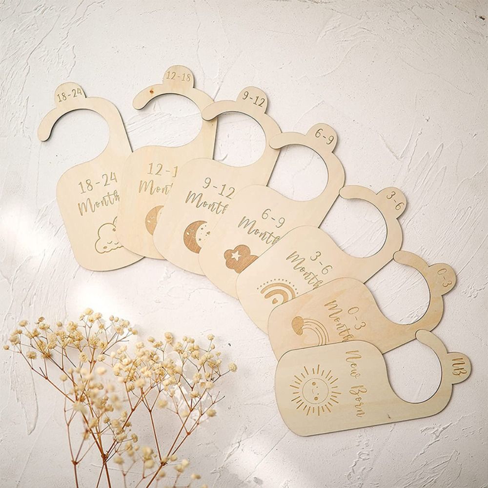 7/8Pcs Wood Baby Closet Divide - Baby Nursery Hangers ulasan dan harga