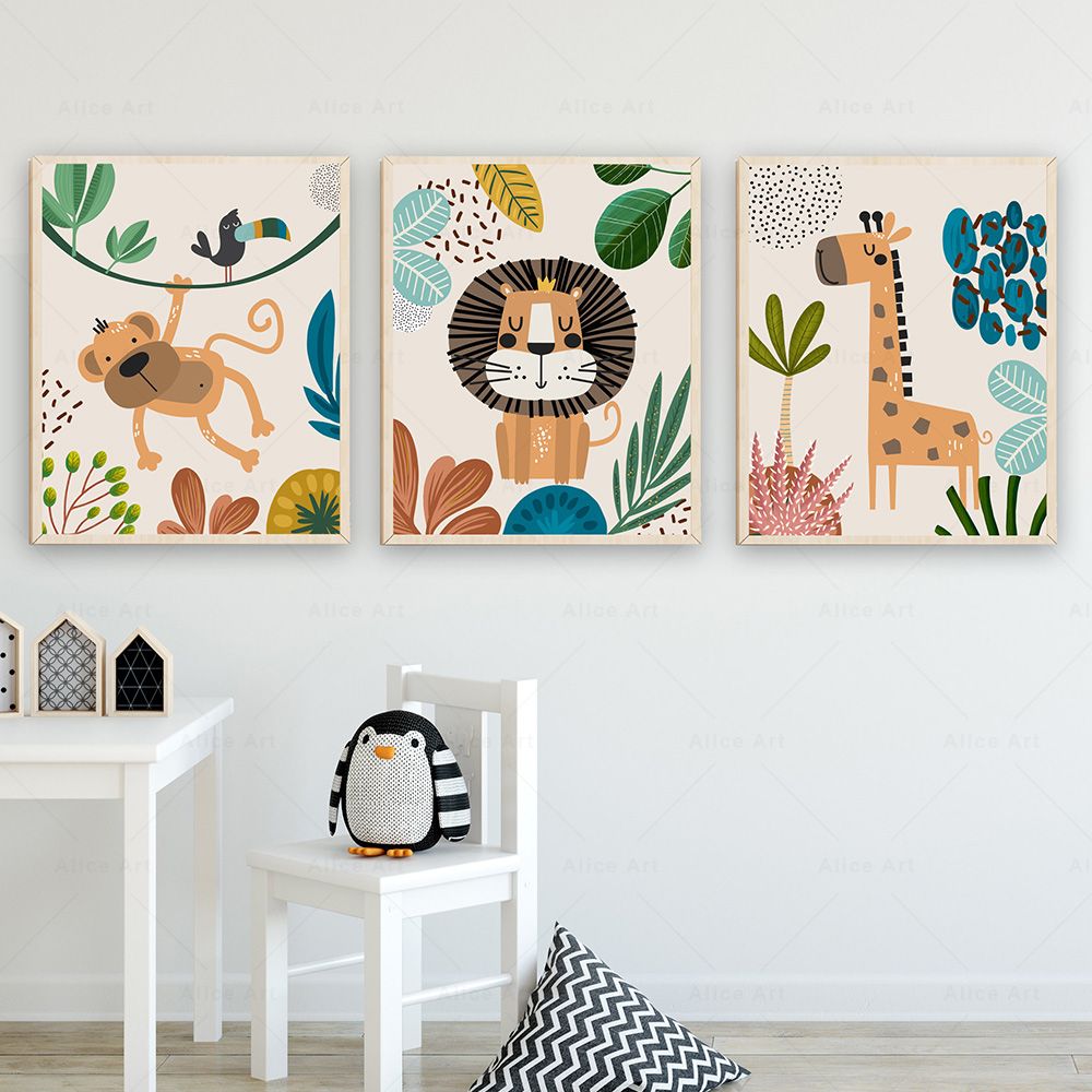 Boho Monkey Lion Giraffe Bird  - Baby Nursery Giraffe ulasan dan harga
