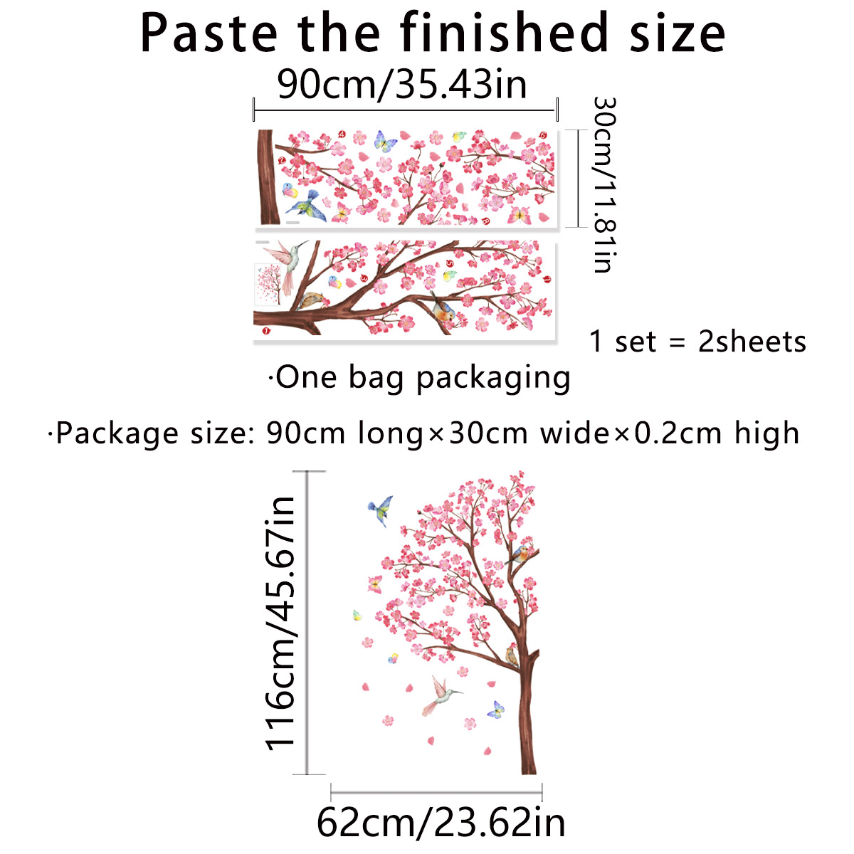Watercolour Bird Flower Wall S - Baby Nursery Hanging Decor ulasan dan harga