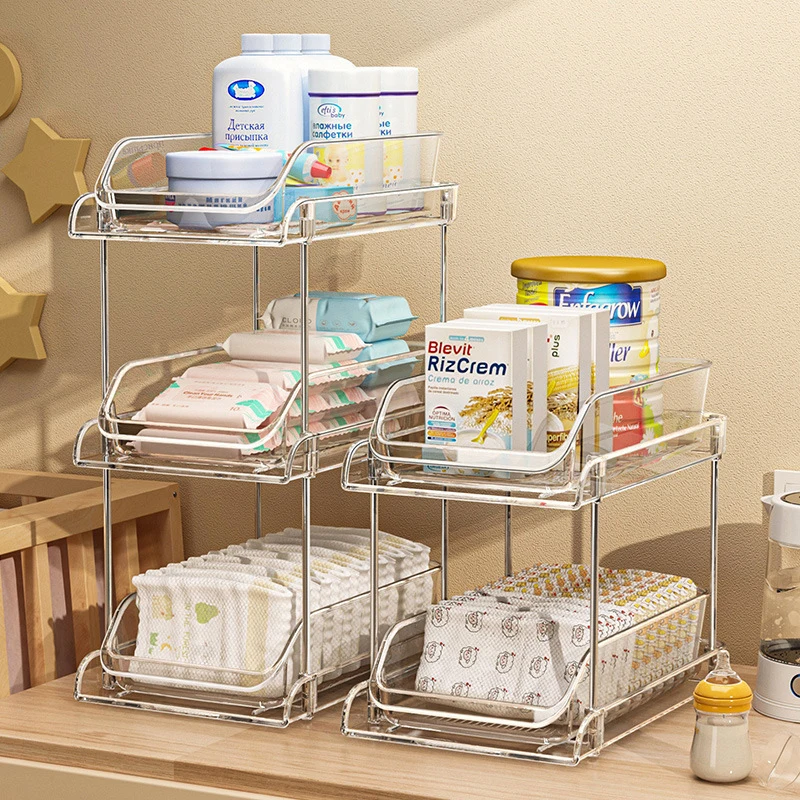 2 Tier Clear Multi-layer Baby  - Baby Nursery Storage ulasan dan harga