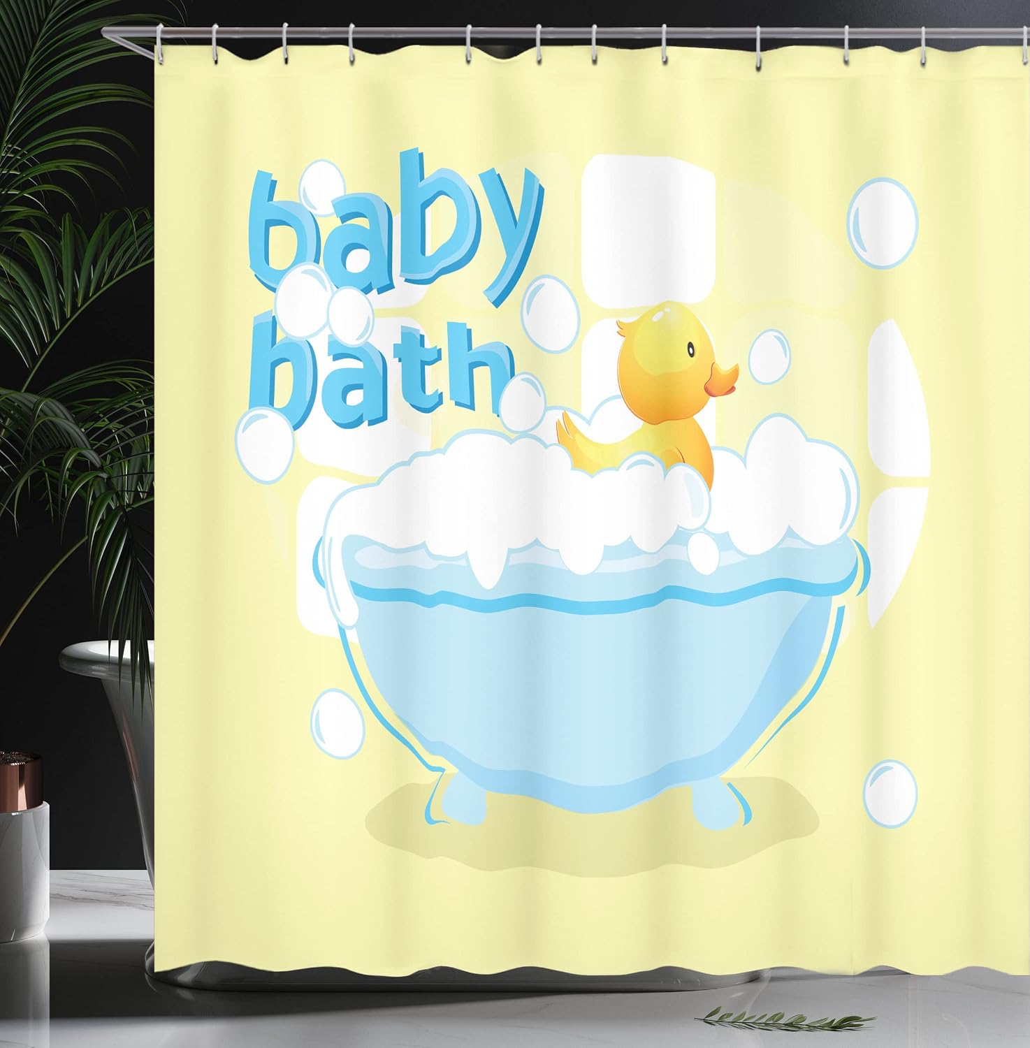 Yellow Baby Bath Shower Curtai - Baby Nursery Curtains ulasan dan harga