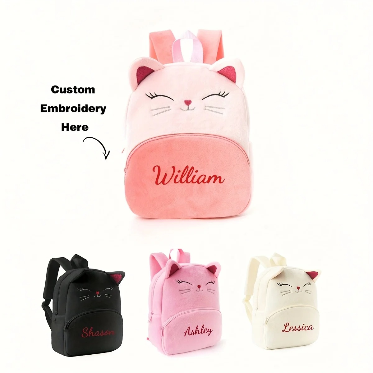 Customized Name Cartoon Cat Ba - Baby Nursery Backpack ulasan dan harga