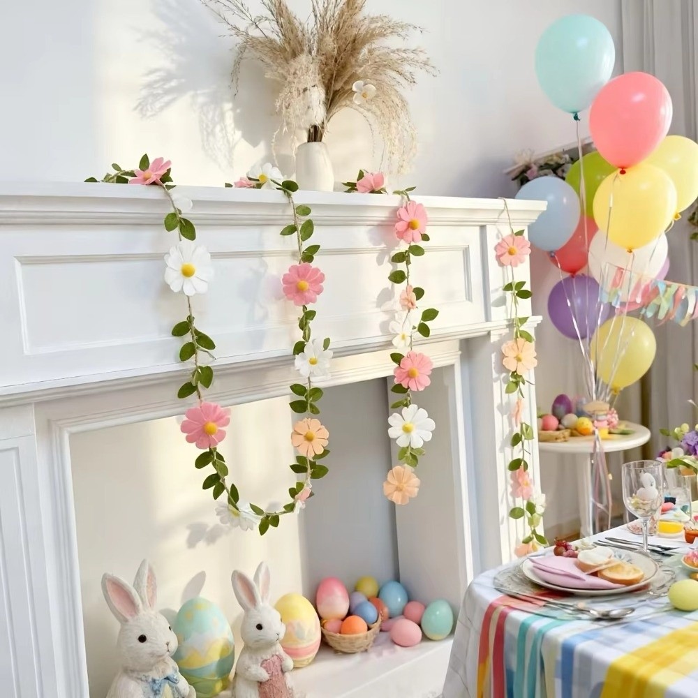 200CM Felt Daisy Banner Daisy  - Baby Nursery Garland ulasan dan harga