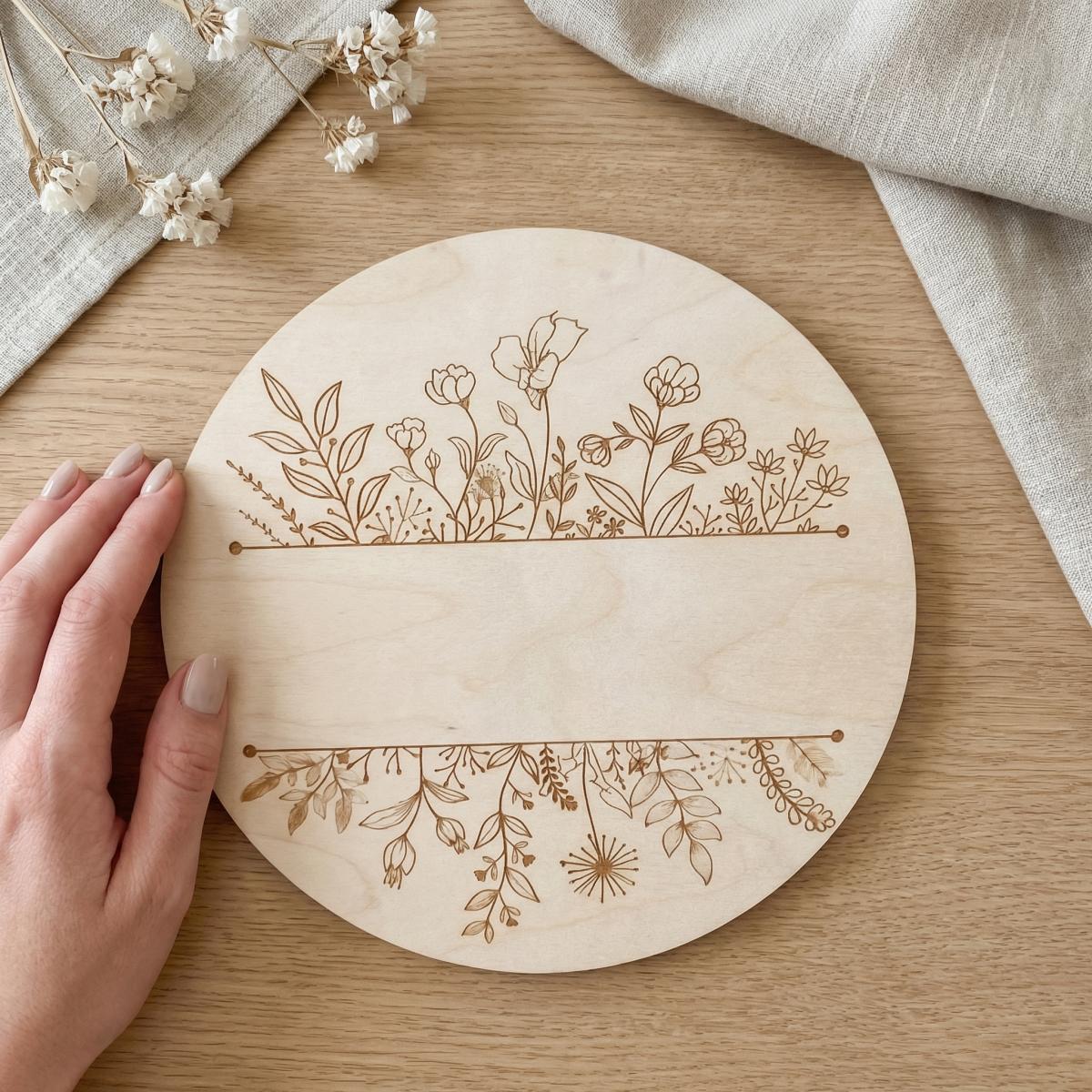 Personalized Floral Round Wood - Baby Nursery ulasan dan harga