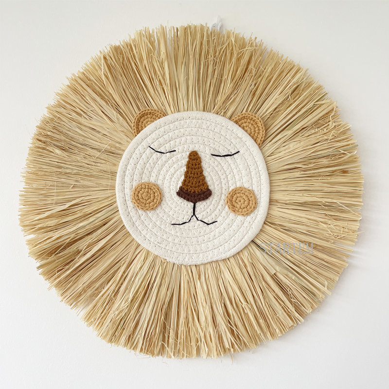 INS Nordic Handmade Lion Wall  - Baby Nursery Hanging Decor ulasan dan harga