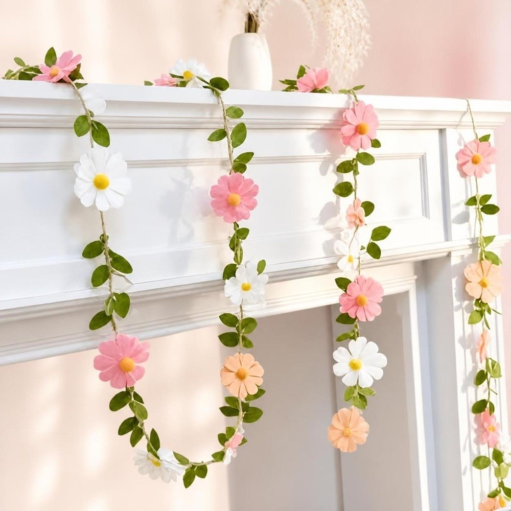 200CM Felt Daisy Banner Felt D - Baby Nursery Garland ulasan dan harga