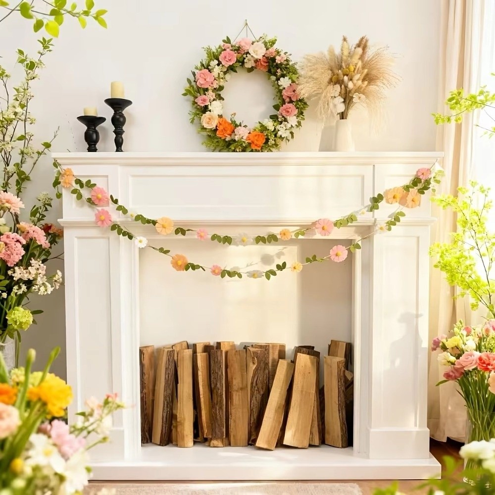 200CM Felt Daisy Banner Felt D - Baby Nursery Garland ulasan dan harga