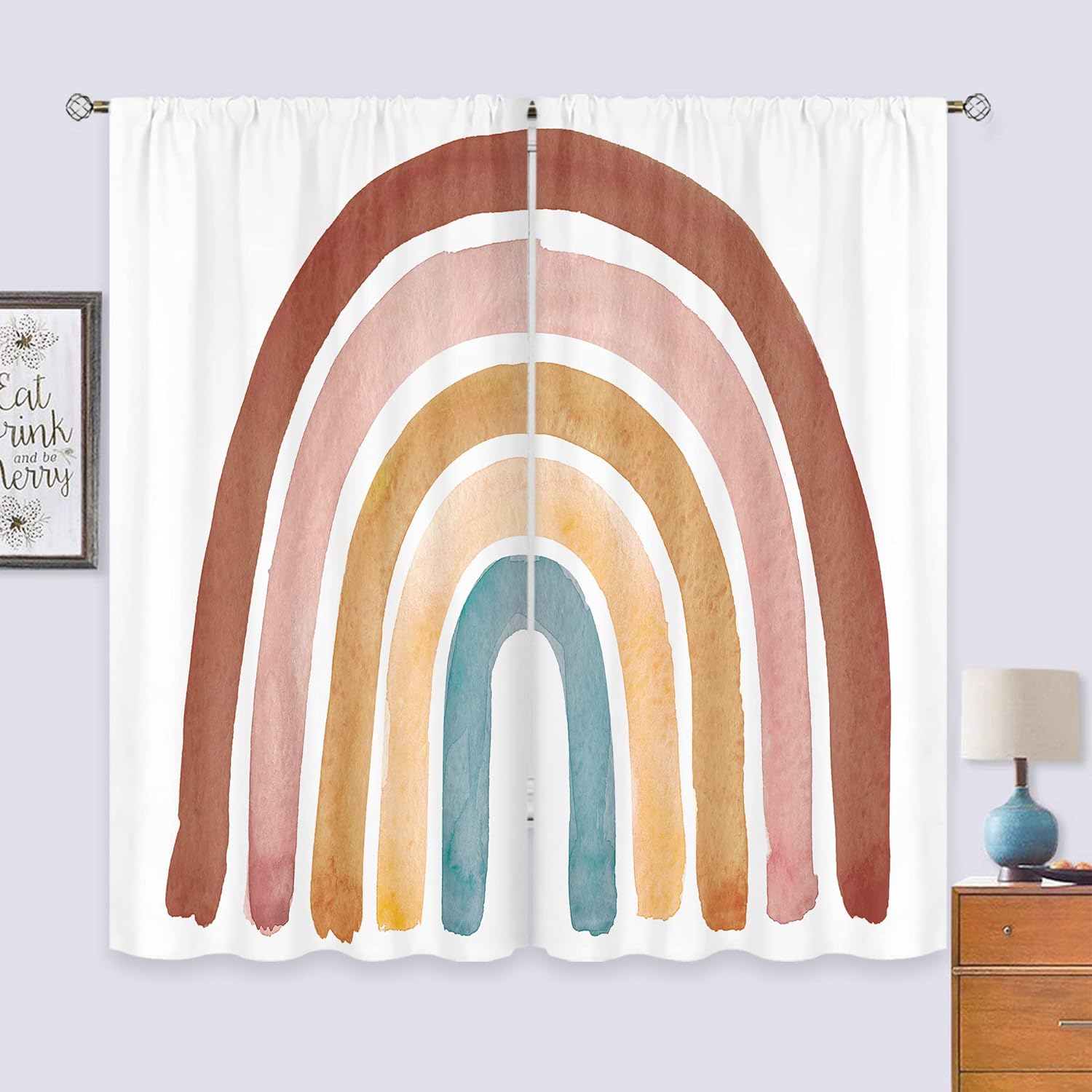 Kids Boho Rainbow Curtains for - Baby Nursery Curtains ulasan dan harga