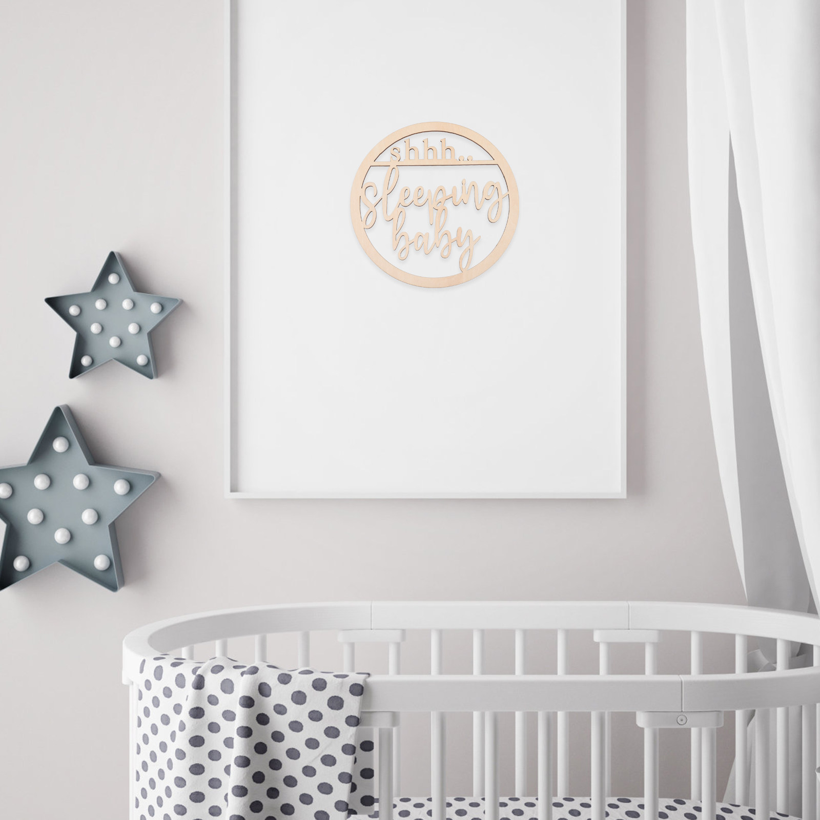 Hollow Wooden Baby Sleeping Si - Baby Nursery Hangers ulasan dan harga