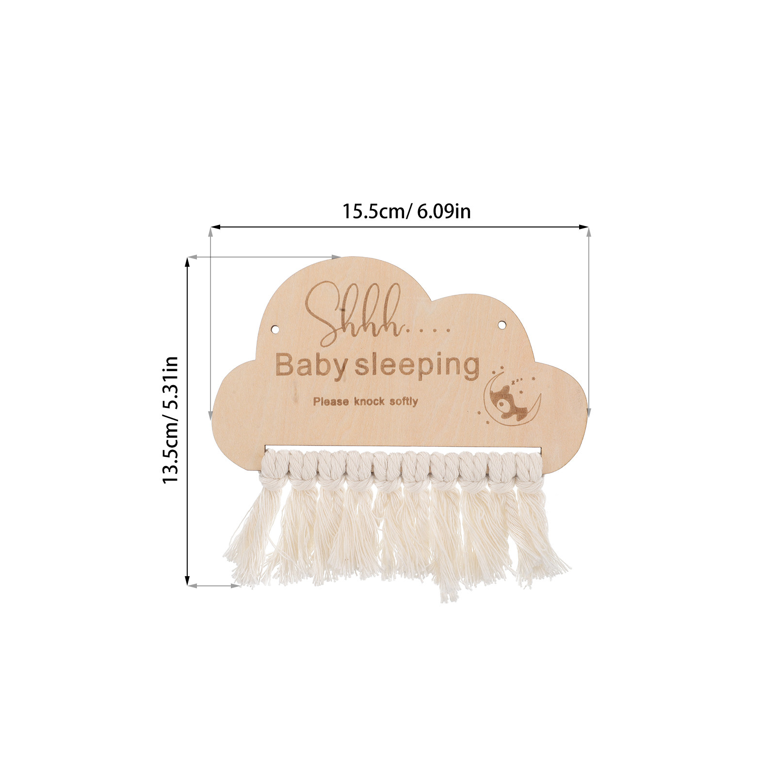 Wooden Baby Sleeping Sign Door - Baby Nursery Hangers ulasan dan harga