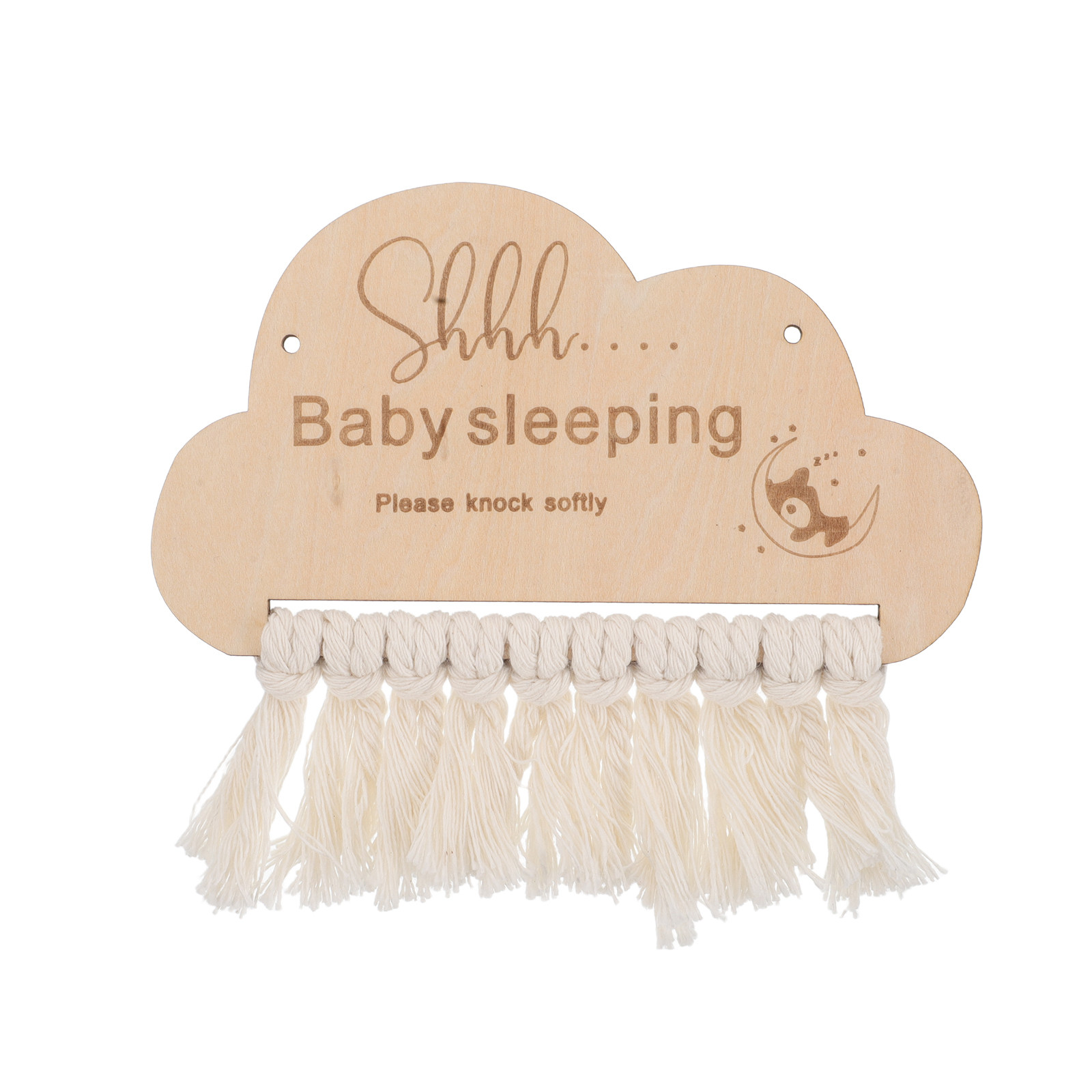 Wooden Baby Sleeping Sign Door - Baby Nursery Hangers ulasan dan harga