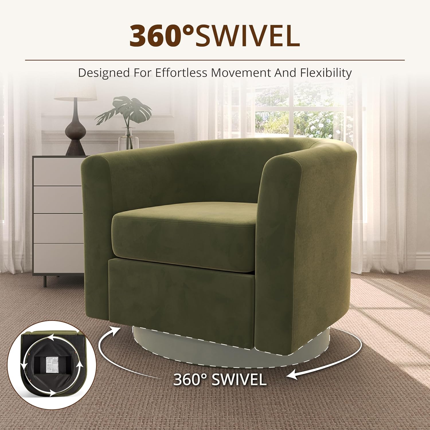 Velvet Swivel Accent Chair & O - Baby Nursery Rocking Chair ulasan dan harga