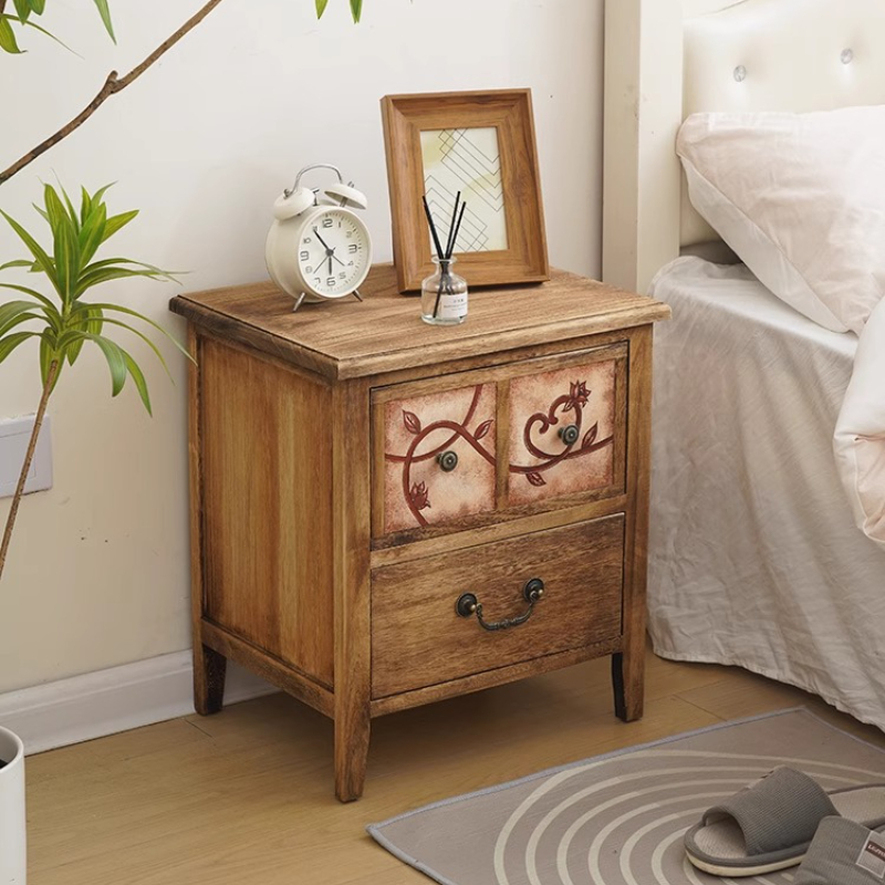 Natural Wood Nightstand Waterp - Baby Nursery Table ulasan dan harga