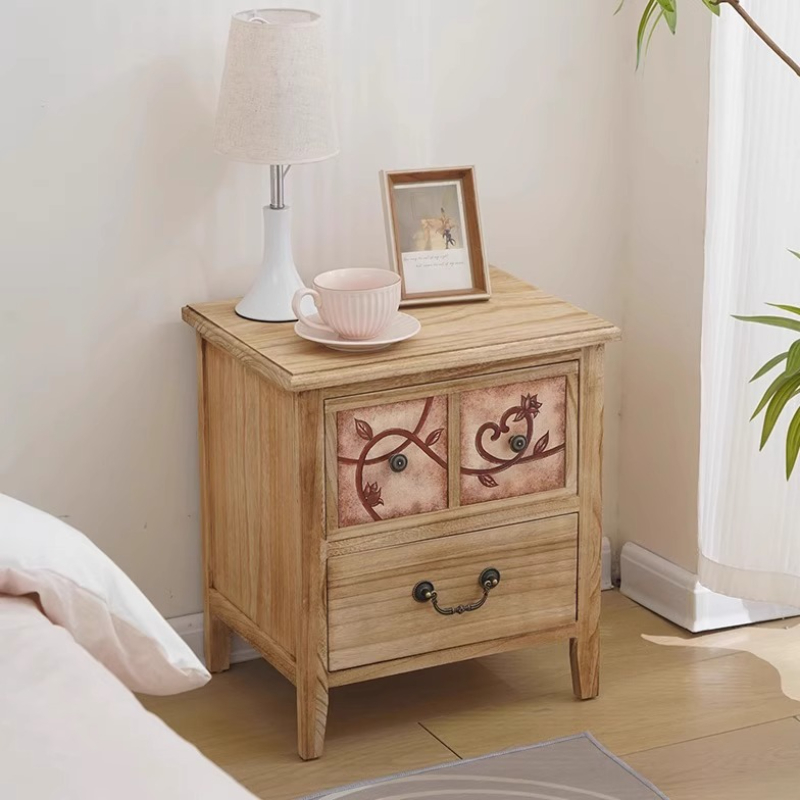 Natural Wood Nightstand Waterp - Baby Nursery Table ulasan dan harga
