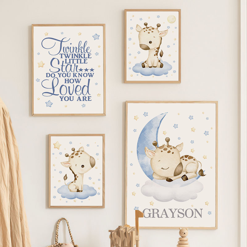 Cute Giraffe Moon Cloud Stars  - Baby Nursery Giraffe ulasan dan harga