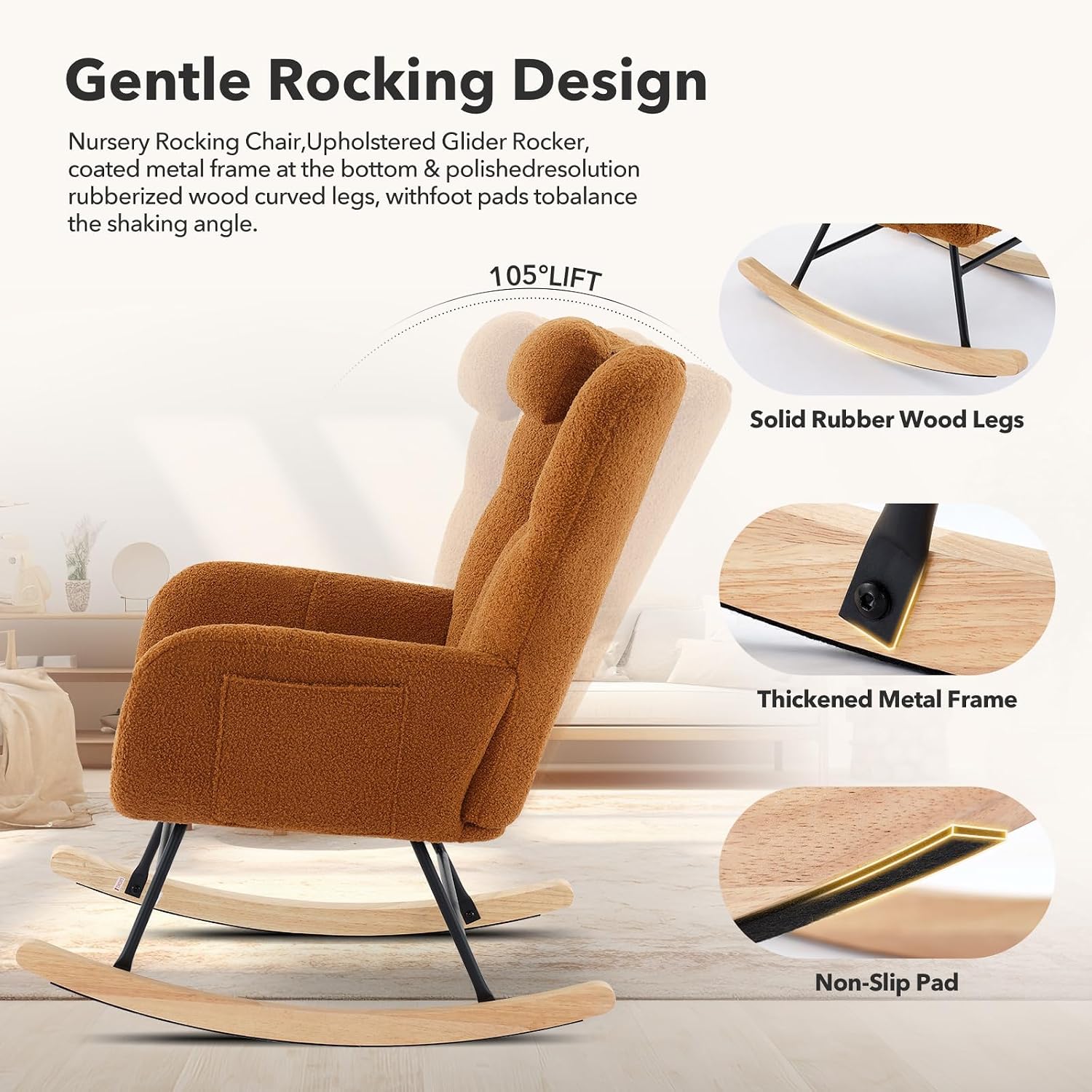Teddy Glider Rocker Nursery Nu - Baby Nursery Rocking Chair ulasan dan harga